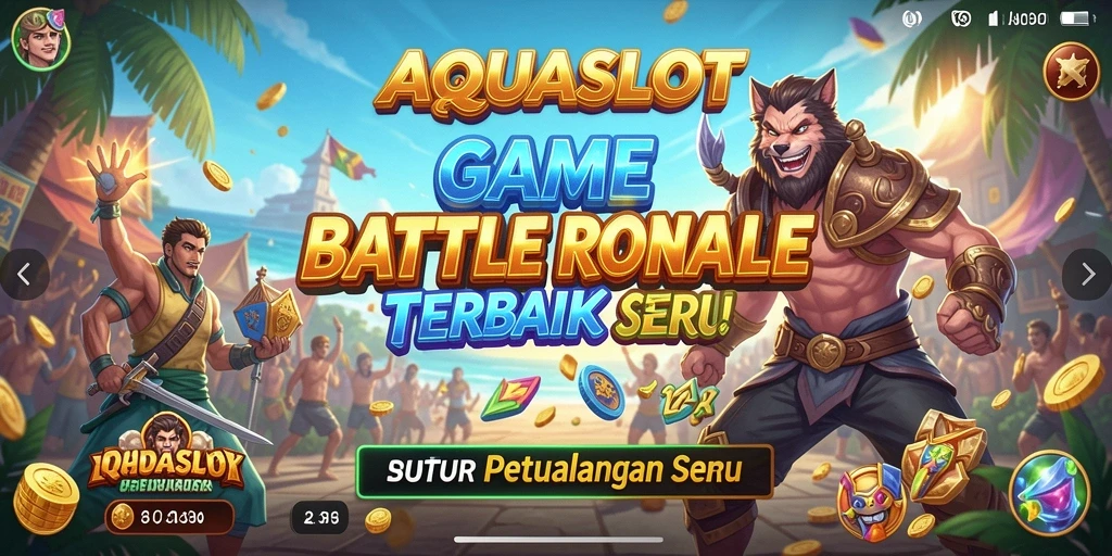 Tampilan gameplay AQUASLOT yang penuh aksi dan seru di arena Battle Royale.