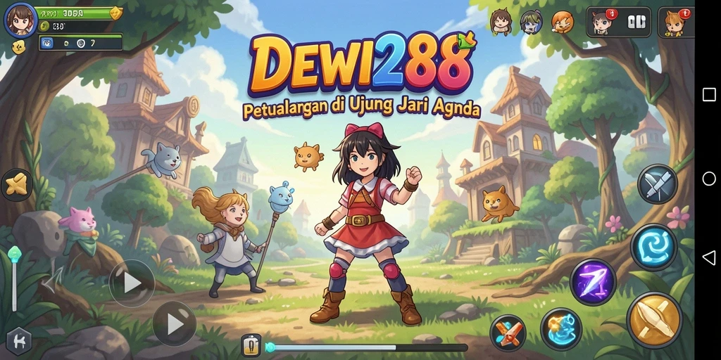 Tampilan menarik dari gameplay DEWI288 yang penuh warna dan karakter Anime.