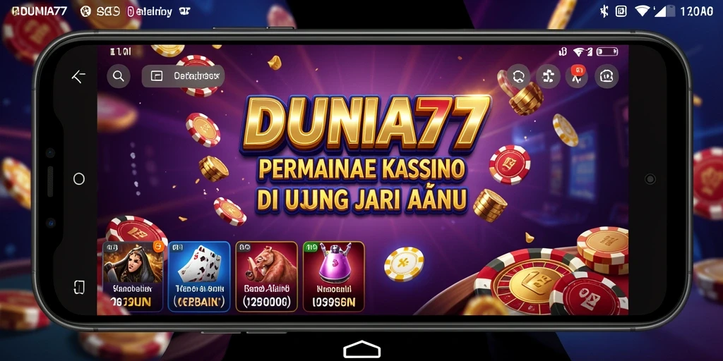 Tampilan gameplay kasino yang menarik dan interaktif di DUNIA77.