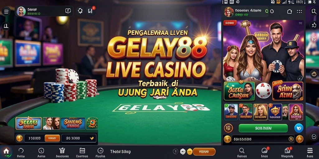 Tampilan gameplay Live Casino yang mendebarkan di GELAY88.