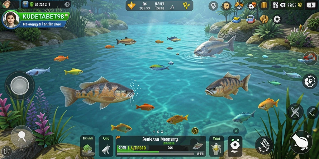 Tampilan gameplay KUDETABET98 yang menegangkan saat menangkap ikan.