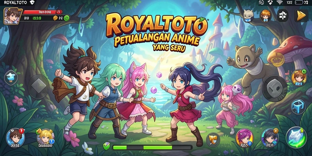 Tampilan gameplay seru dari ROYALTOTO dengan karakter anime yang menakjubkan.
