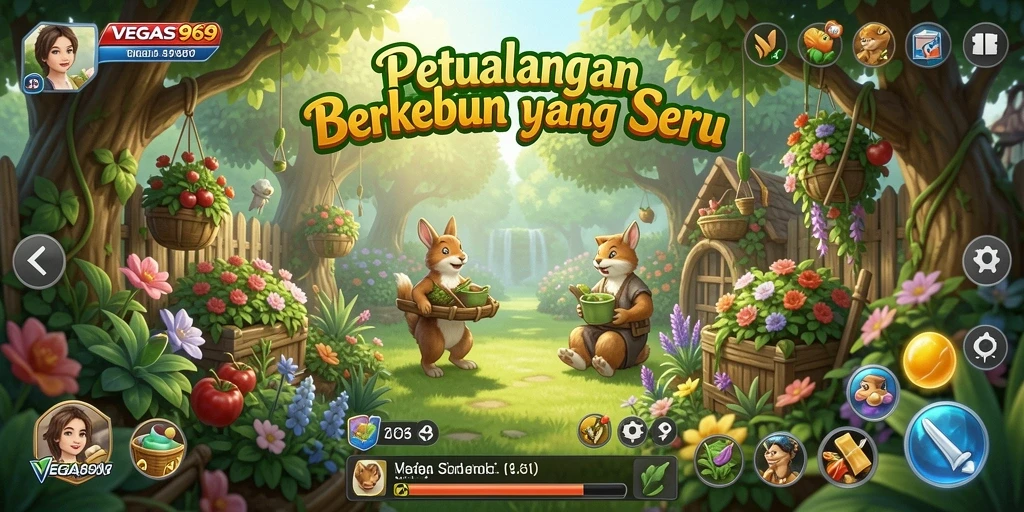 Gameplay <strong>VEGAS969</strong> yang menarik dengan beragam aktivitas berkebun.